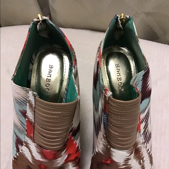 #8 Bamboo 170917 Multi Wedge Peep Toe Shoes - Picture 8 of 11